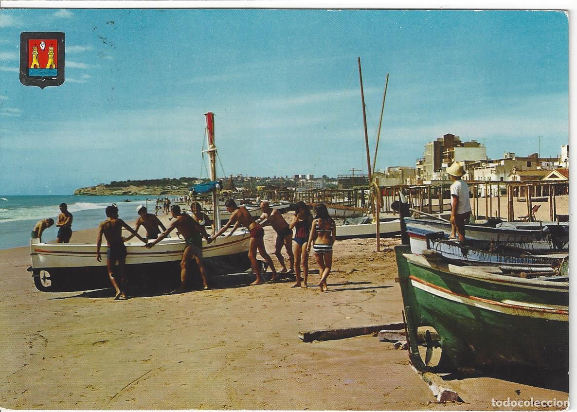 Postales: Antigua postal color Torredembarra 2612 playa, ediciones Barcelona.