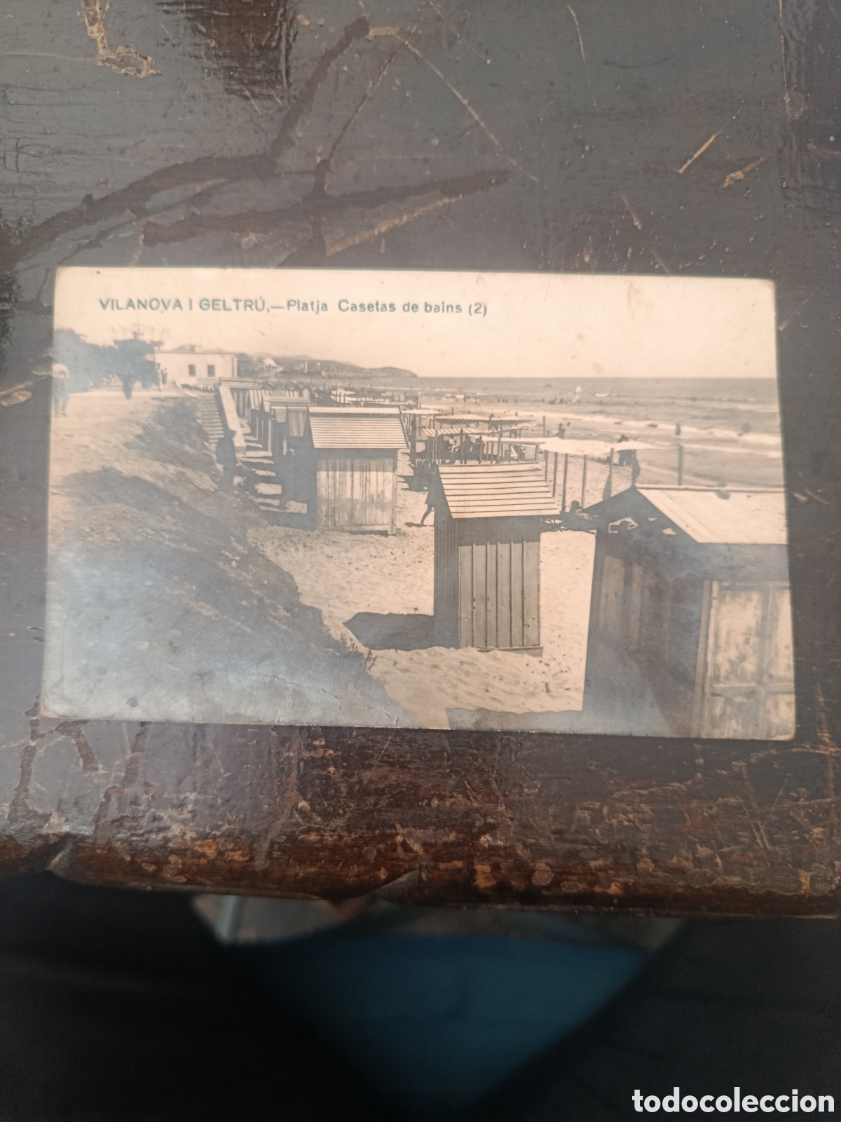 Postales: Buenas y rara postal de Vilanova i la Geltr&uacute; platja casetas de bains