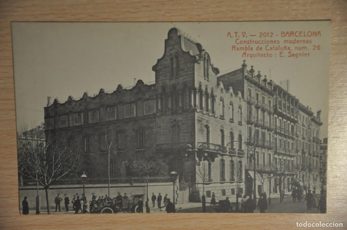 Postales: postal barcelona, construcciones modernas, rambla catalu&ntilde;a 26, e.sagnier, atv 2012
