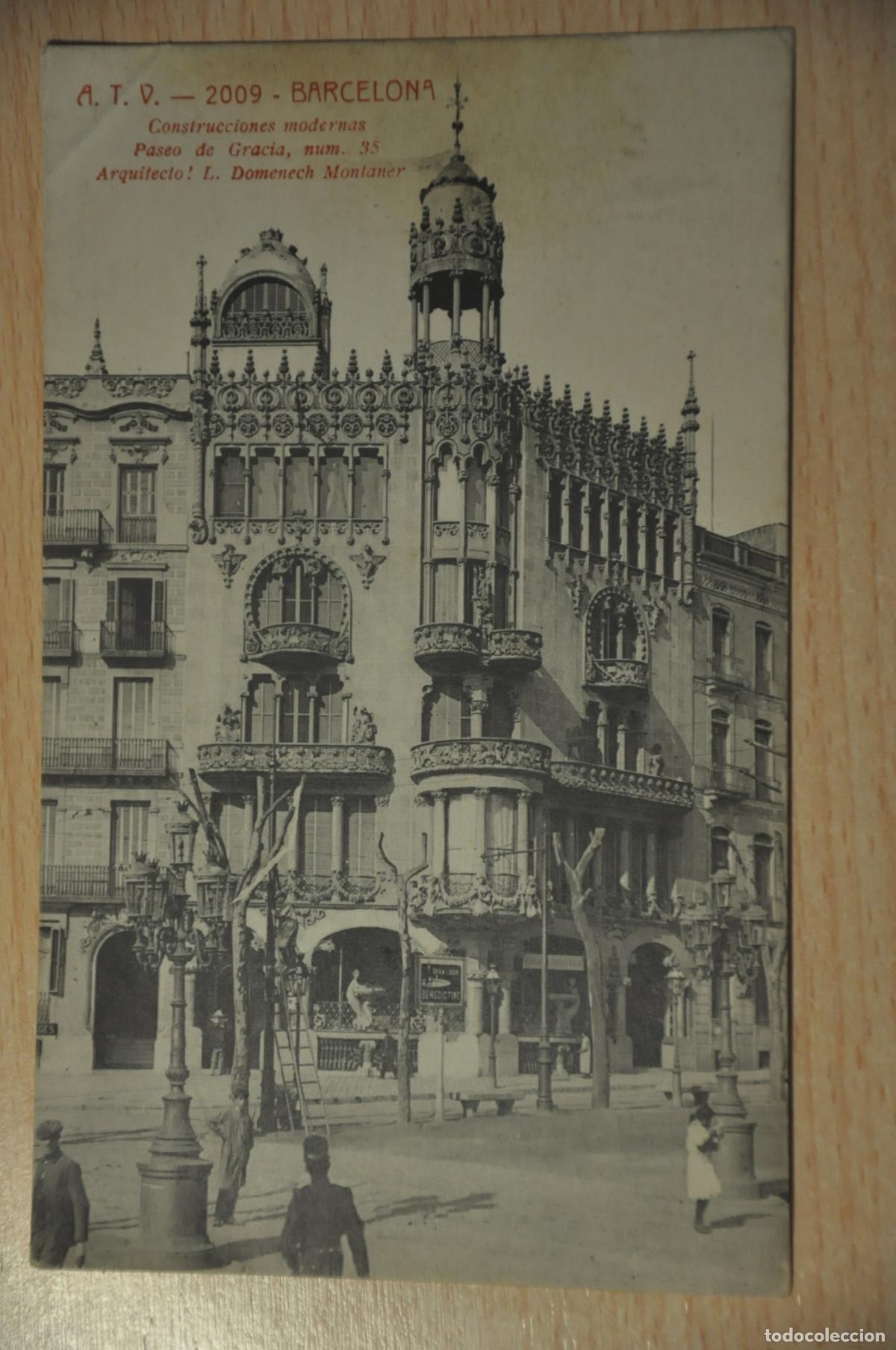 Postales: postal barcelona, construcciones modernas, paseo gracia 35, l.domenech montaner, atv 2009