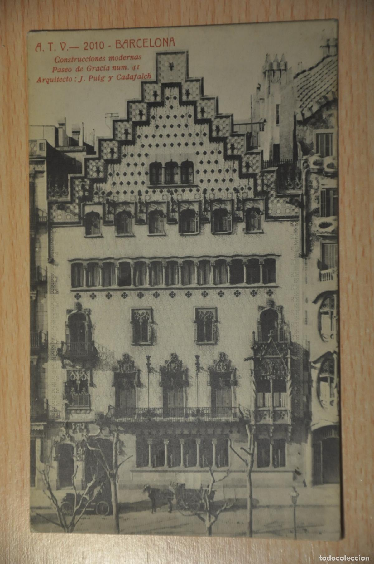 Postales: postal barcelona, construcciones modernas, paseo de gracia 41, j.puig y cadafalch, atv 2010