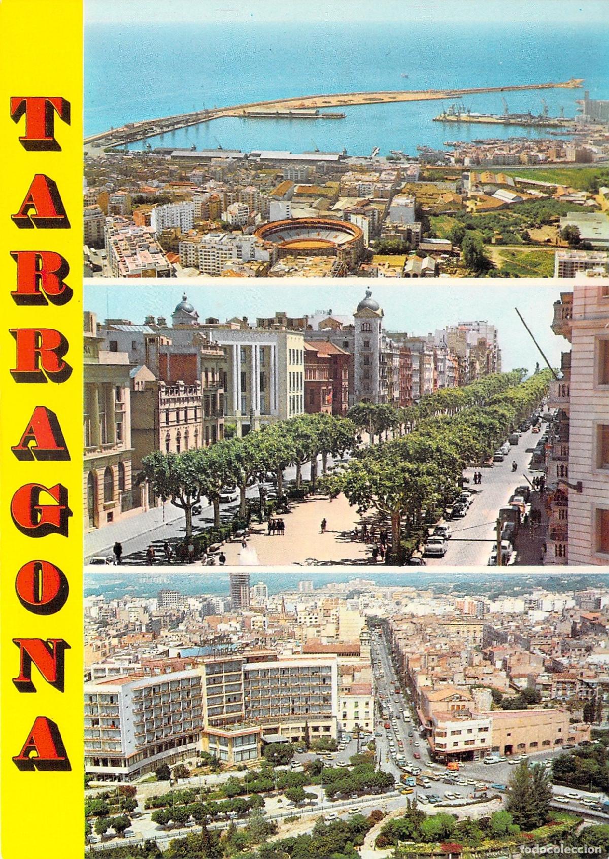 Postales: Postal de Tarragona, Diversas Vistas y Mapa de Costa Dorada