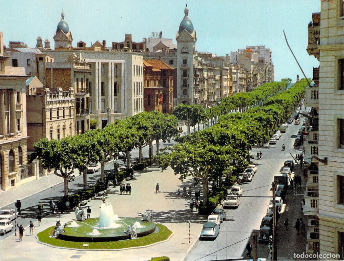 Postales: Postal de la Avenida del General&iacute;simo en Tarragona con Fuente