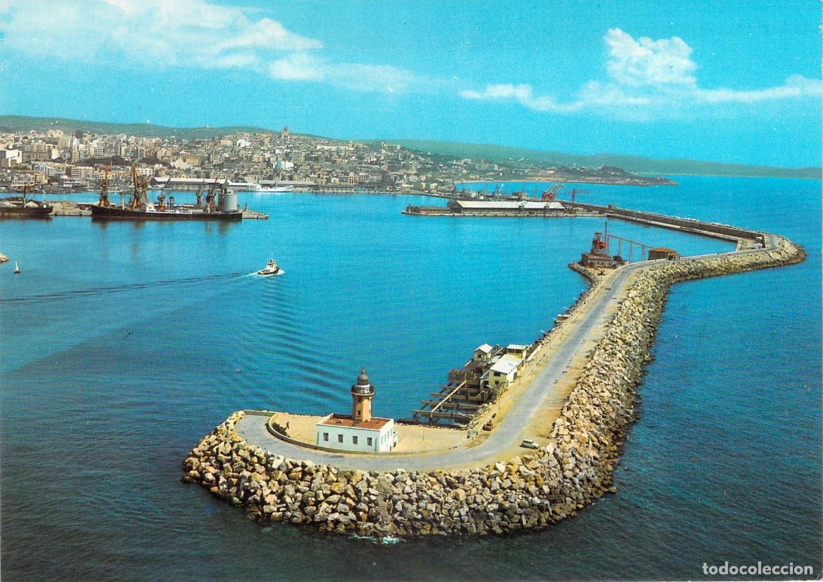 Postales: Postal de Tarragona, Vista A&eacute;rea del Puerto y Faro