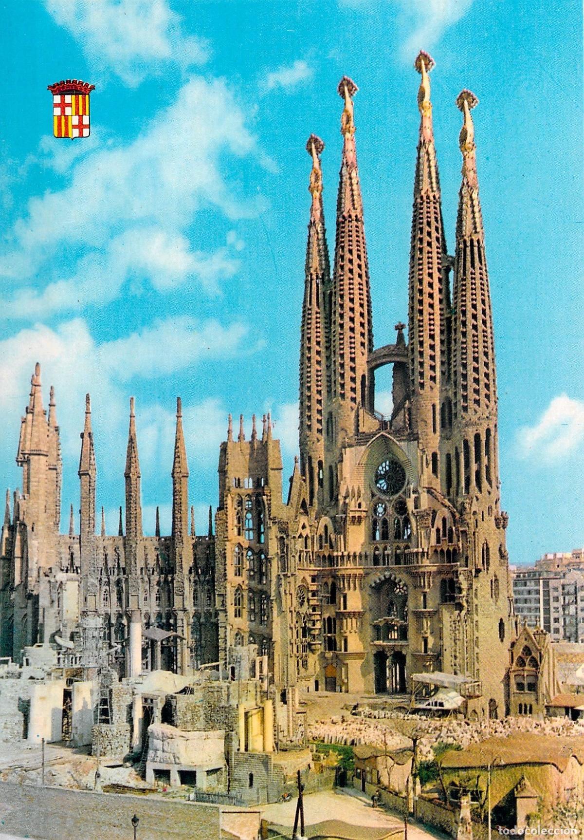 Postales: Postal de la Sagrada Familia, Templo Expiatorio en Barcelona