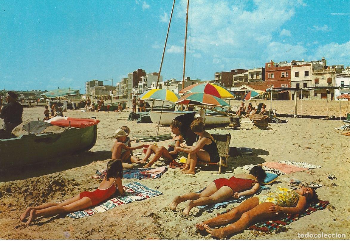 Postales: Postal color antigua de Torredembarra-4 playa y paseo. Ediciones Costador.