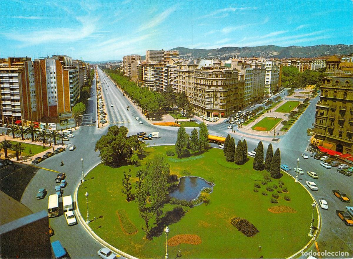 Postales: Postal de Barcelona Plaza Calvo Sotelo y Avenida General&iacute;simo Franco