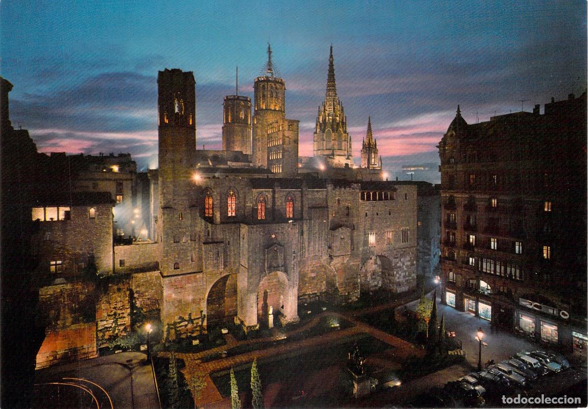 Postales: Postal de Barcelona: Plaza Ram&oacute;n Berenguer III y Murallas Romanas