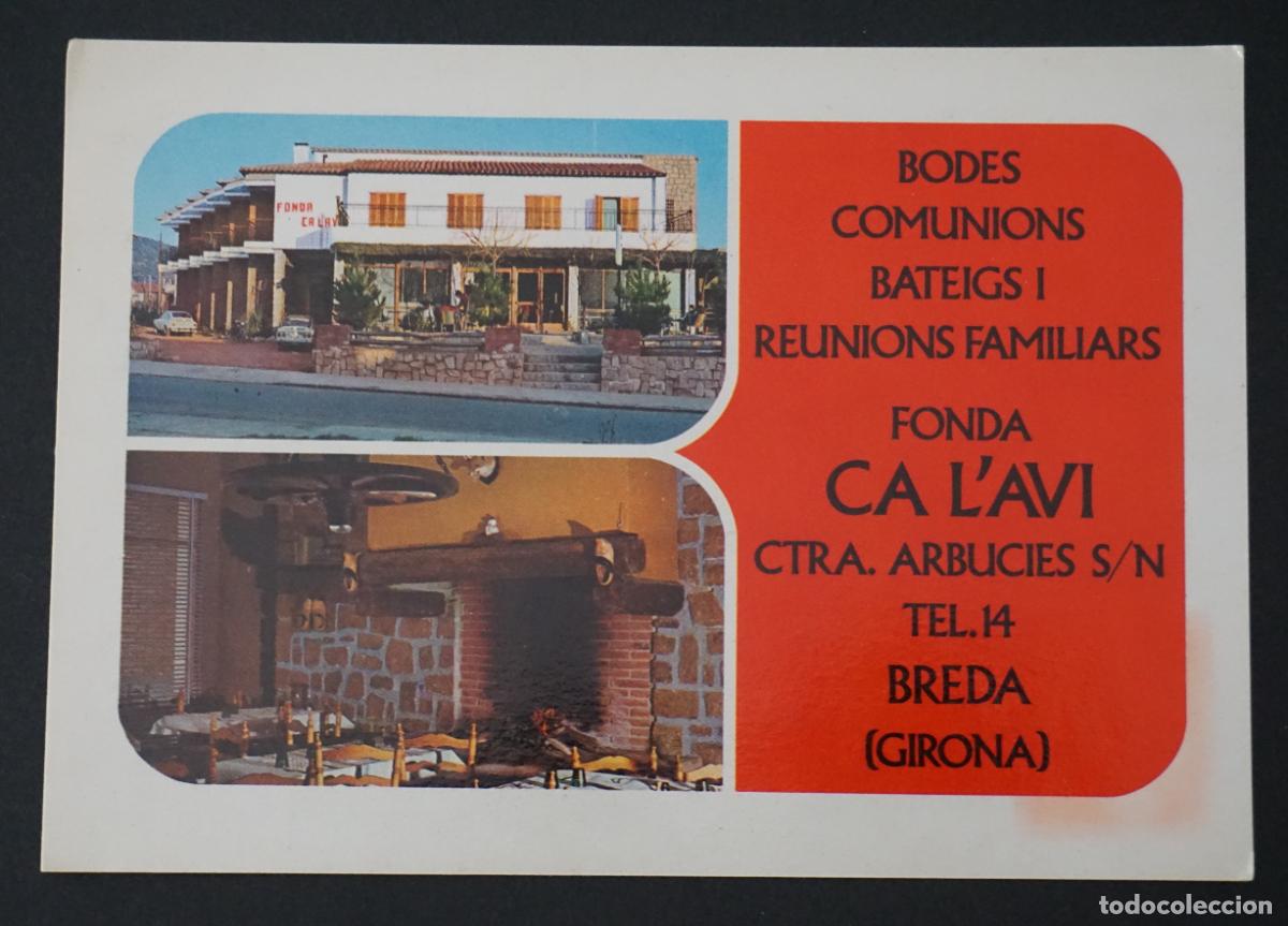 Postales: Fonda CA L'AVI (Breda, Girona), postal sin circular, ver foto del reverso