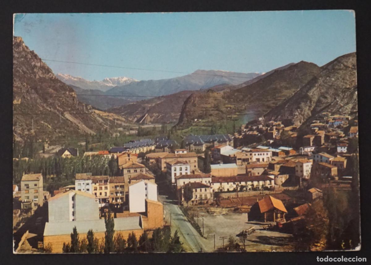 Postales: El Pont de Suert (Lleida), Visa, postal circulada el a&ntilde;o 1968 con sello.