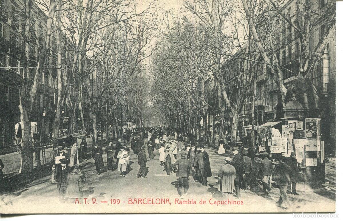 Postcards: BARCELONA- A T V 199- RAMBLA DE CAPUCHINOS