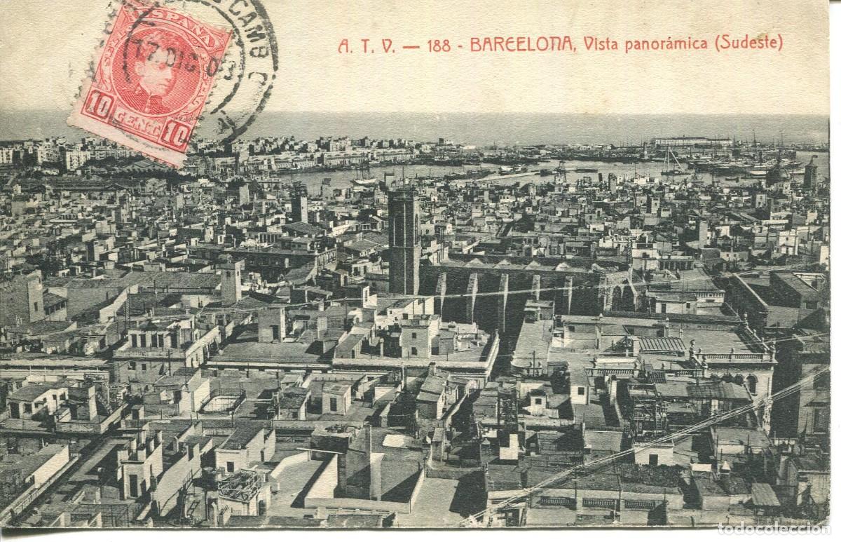 Postcards: BARCELONA- A T V 188- VISTA PANORAMICA (SUDESTE)