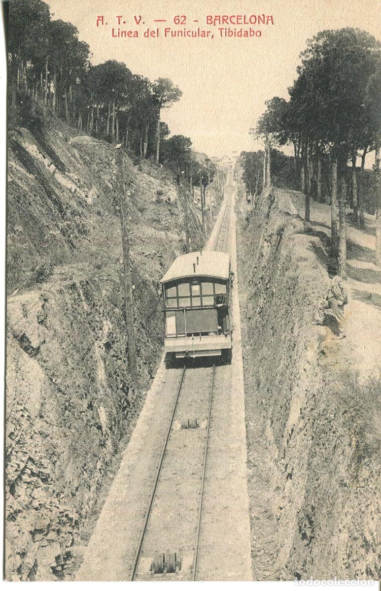 Postcards: BARCELONA- A T V 62- TIBIDABO-LINEA DEL FUNICULAR