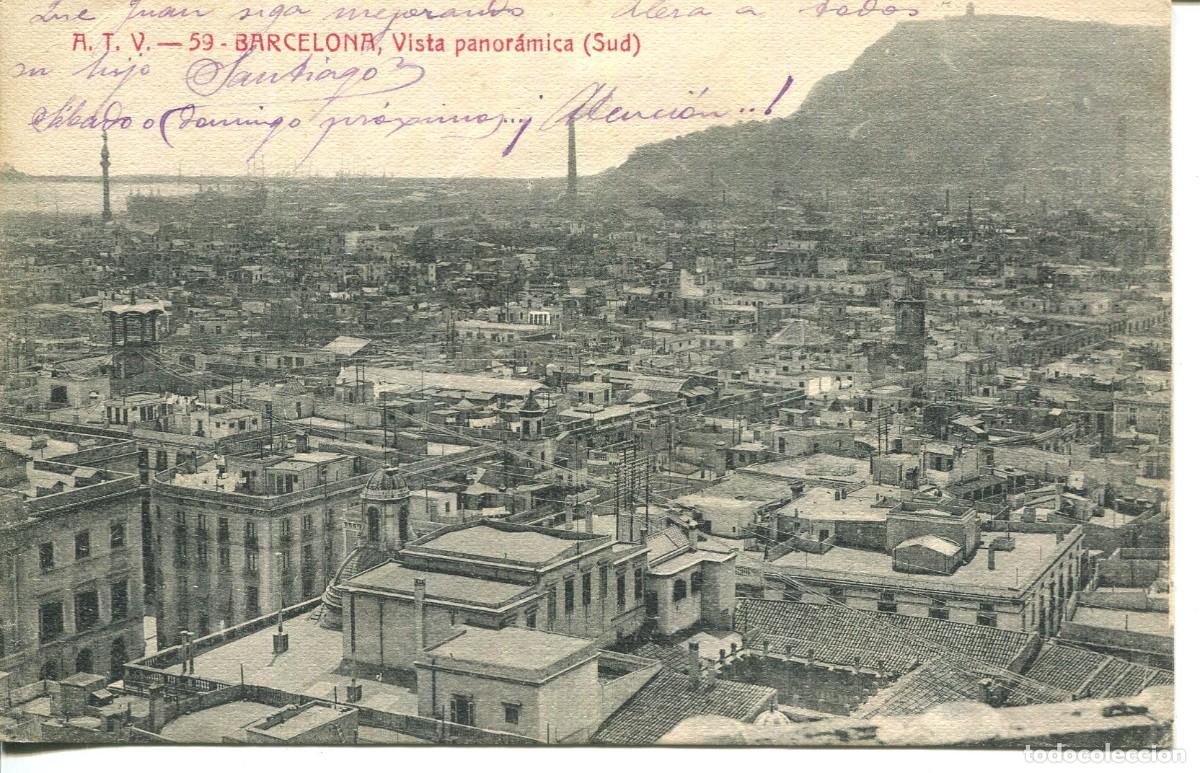 Postcards: BARCELONA- A T V 59- VISTA PANORAMICA SUD