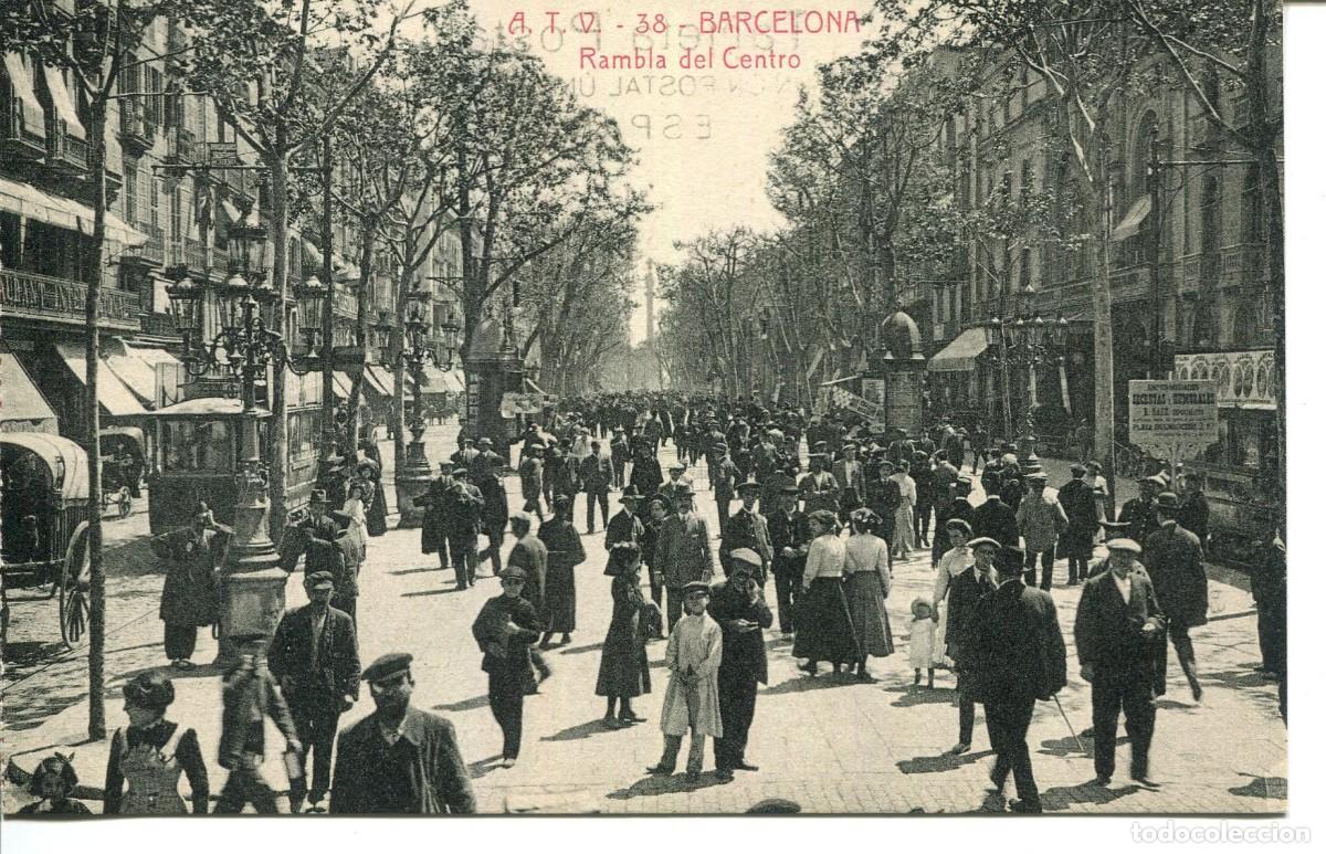 Postales: BARCELONA- A T V 38 - RAMBLA DEL CENTRO - Foto 1