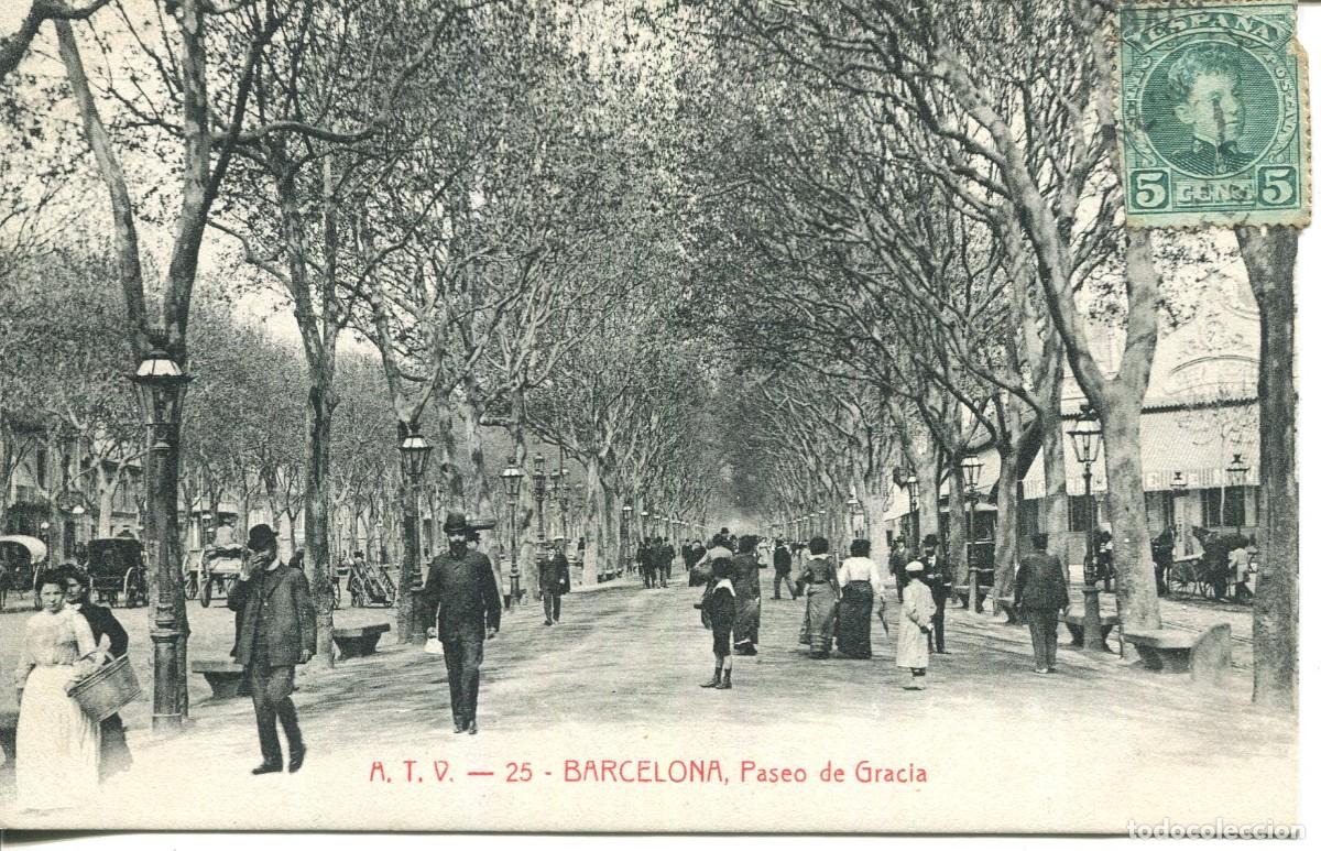 Postcards: BARCELONA- A T V 25- PASEO DE GRACIA