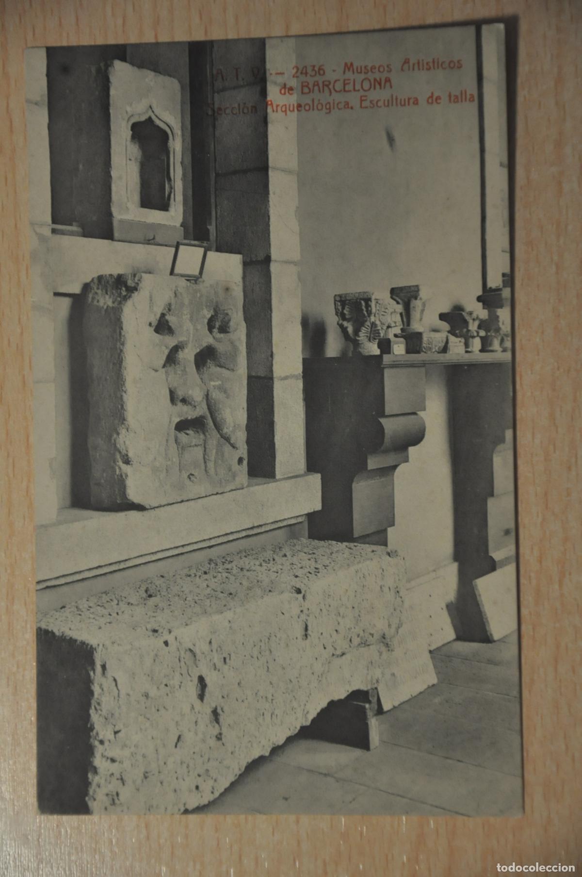 Postales: postal museos artisticos de barcelona, seccion arqueologica, escultura de talla, atv 2436
