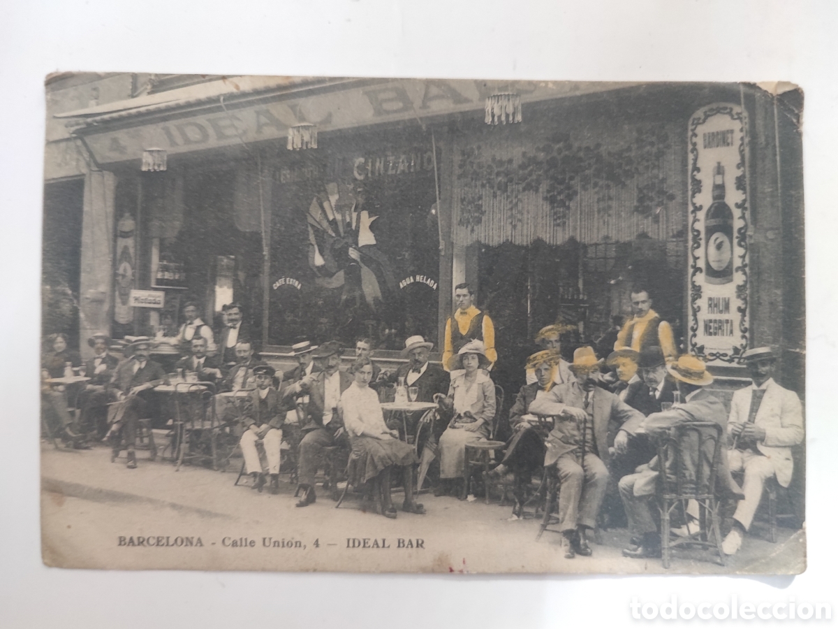 Postkarten: postal antigua del &rdquo;Ideal Bar&rdquo; Barcelona