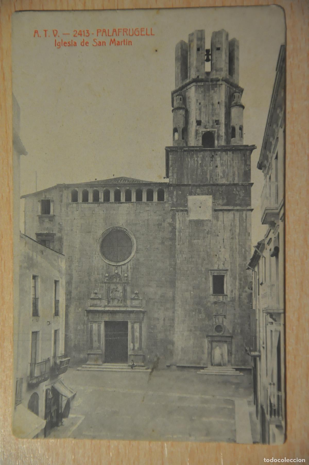 Postales: postal palafrugell, iglesia de san martin, atv 2413