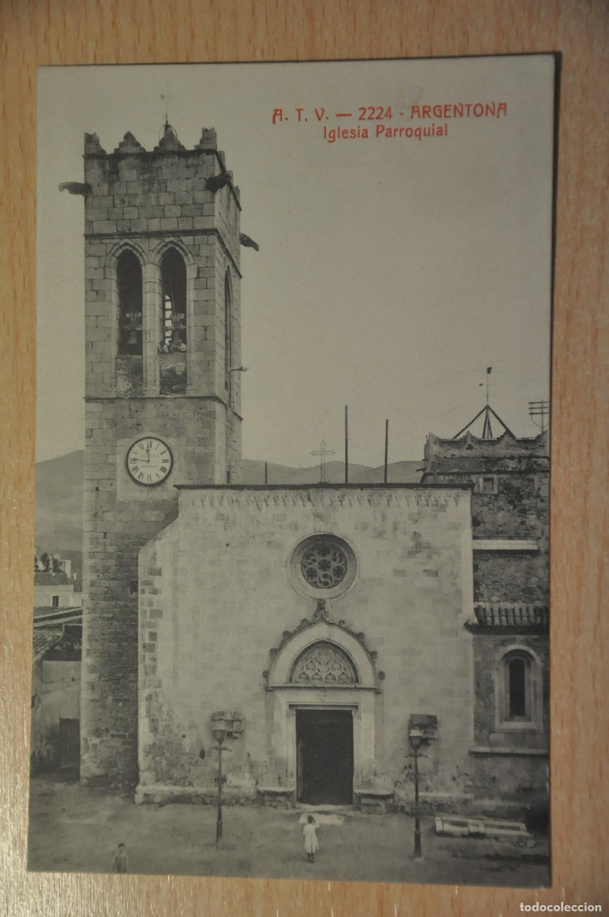 Postales: postal argentona, iglesia parroquial, atv 2224