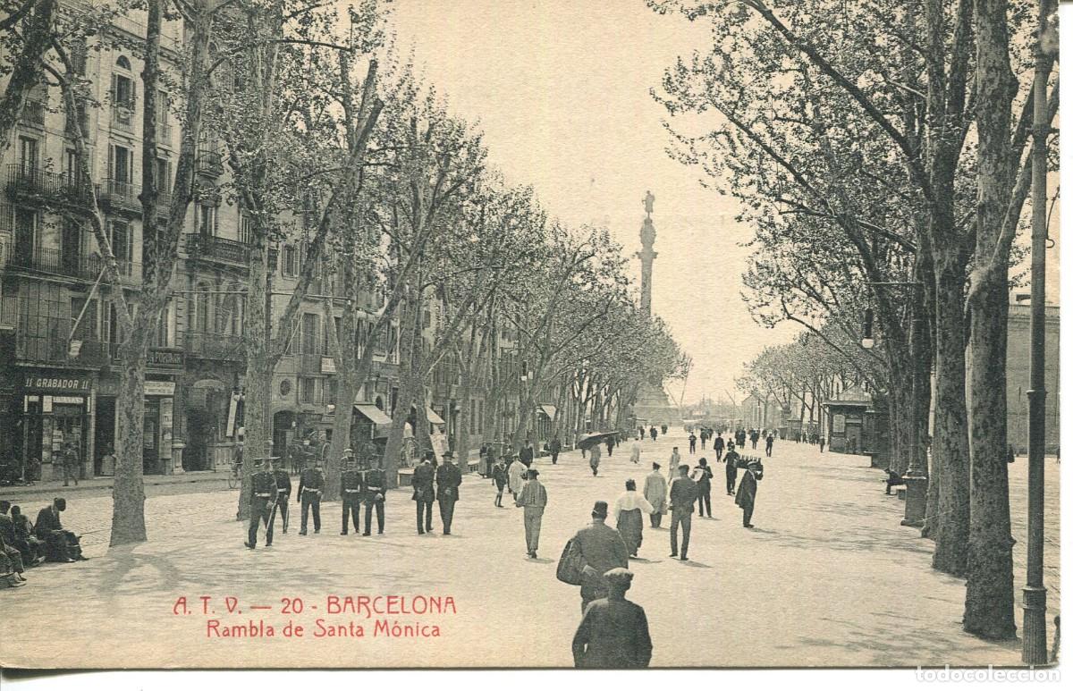 Postcards: BARCELONA- A T V 20 - RAMBLA DE SANTA MONICA