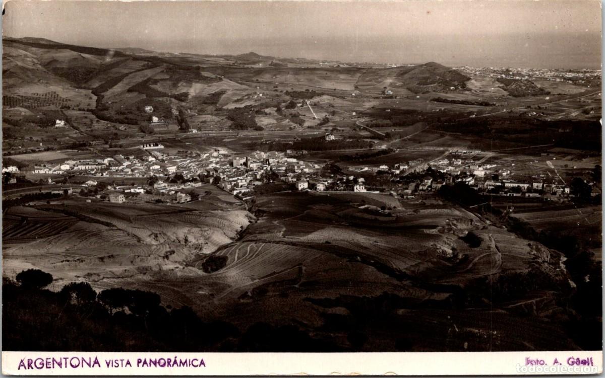 Postales: Argentona - Vista panor&aacute;mica - Fotogr&aacute;fica - Foto A. G&uuml;ell - 141x88mm