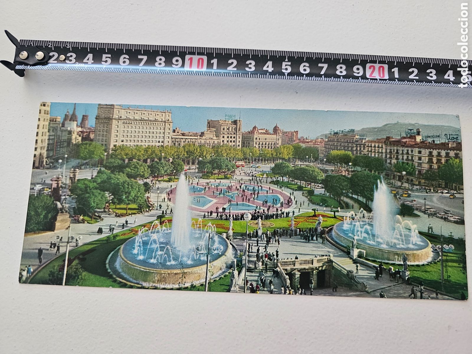 Postales: Postal Alargada de la plaza catalu&ntilde;a de Barcelona Pla&ccedil;a Catalunya 1961