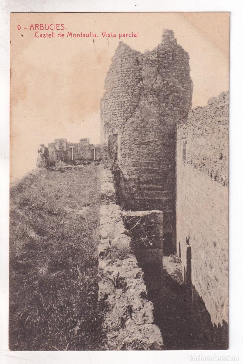 Postales: POSTAL. 9. ARBUCIES. CASTELL DE MONTSOLIU. VISTA PARCIAL. GIRONA.