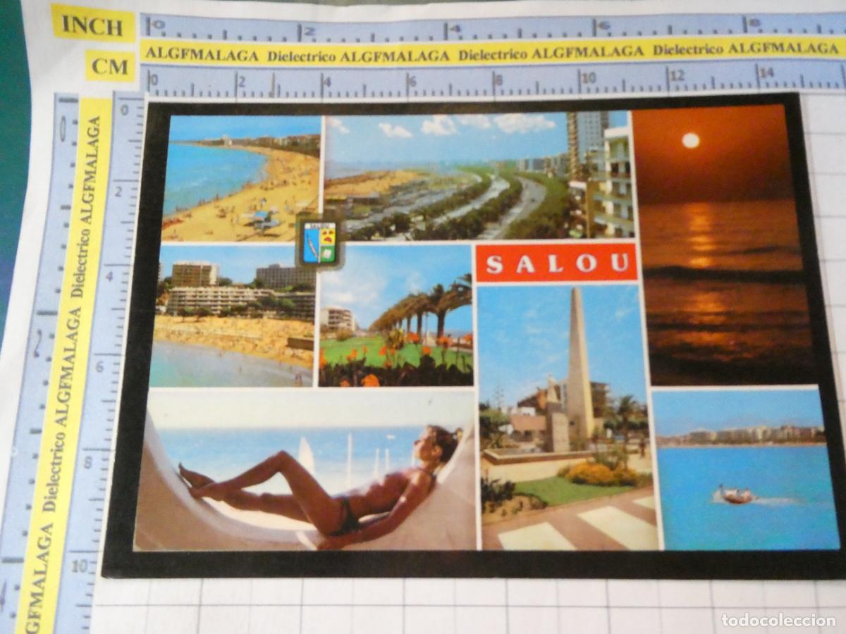 Postales: POSTAL DE TARRAGONNA. A&Ntilde;O 1985. SALOU VISTAS MUJER DESNUDA TOPLESS 62 ESCUDO ORO. 3640