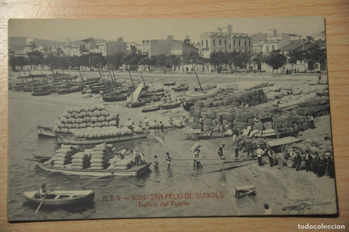 Postales: postal san feliu de guixols, trafico del puerto, atv 3009