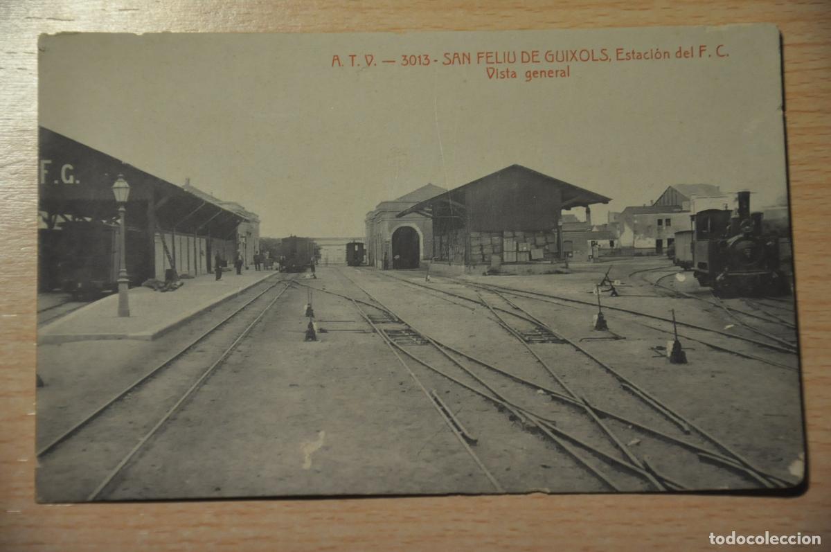Postales: postal san feliu de guixols, estacion del f.c., vista general, atv 3013