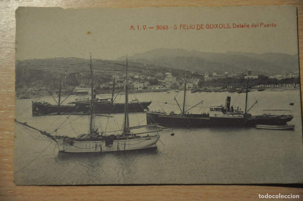 Postales: postal san feliu de guixols, detalle del puerto, atv 3065