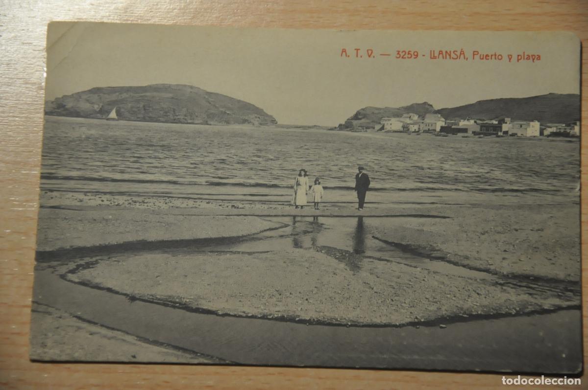 Postkarten: postal llansa, llan&ccedil;a, puerto y playa, atv 3259