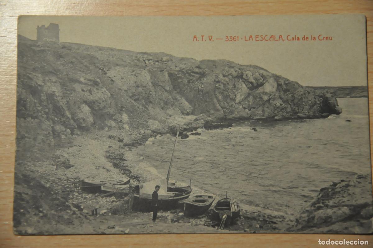 Postales: postal la escala, cala de la creu, atv 3361