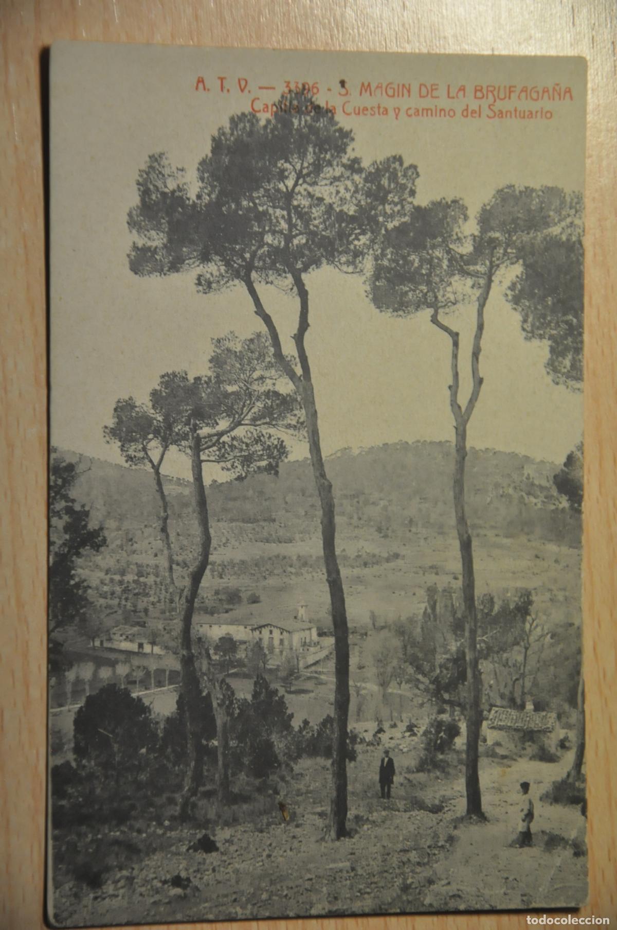 Postales: postal s.magin de la brufaga&ntilde;a, capilla de la cuesta y camino del santuario, atv 3396