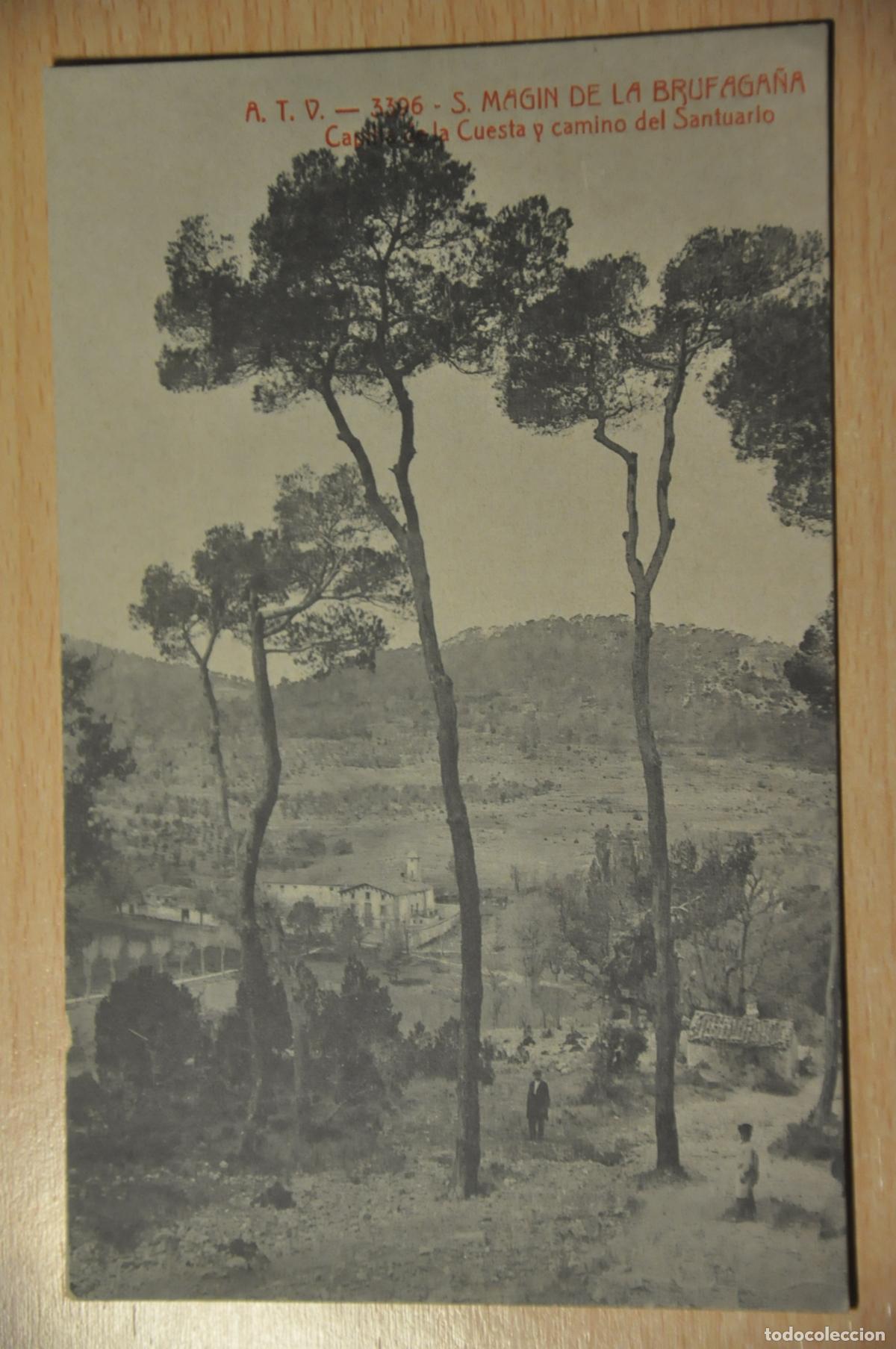 Postales: postal s.magin de la brufaga&ntilde;a, capilla de la cuesta y camino del santuario, atv 3396