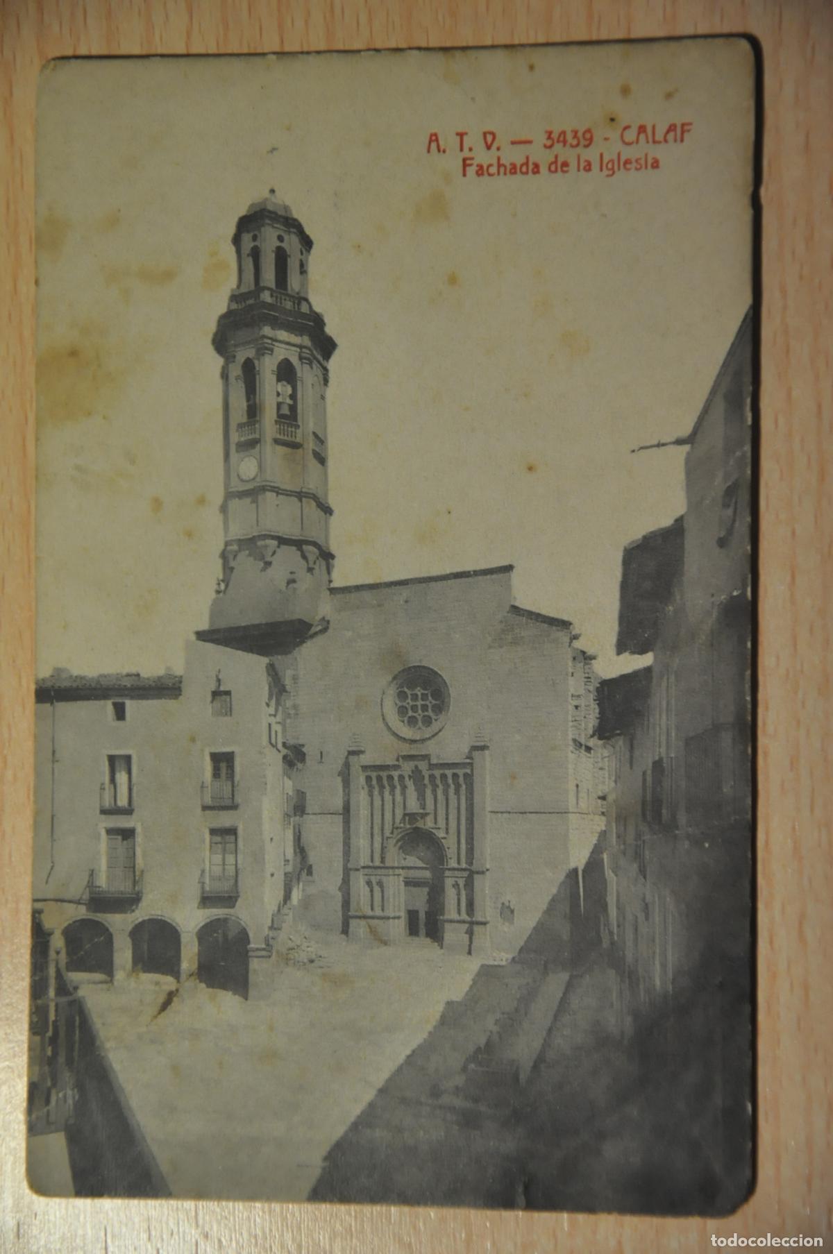Postales: postal calaf, fachada de la iglesia, atv 3439