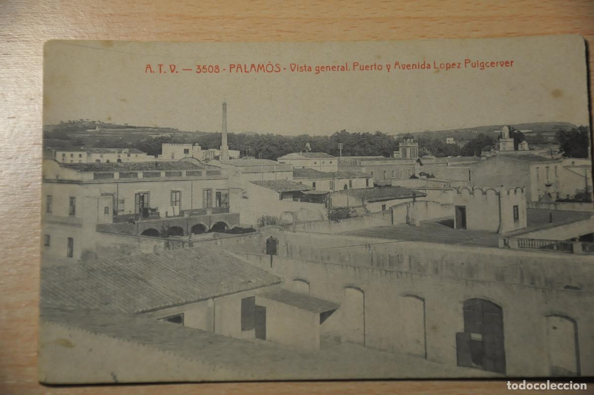 Postales: postal palamos, vista general puerto y avenida lopez puigcerver, atv 3508