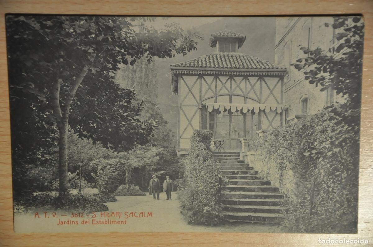 Cartes Postales: postal s.hilari sacalm, jardins del establiment, atv 3612