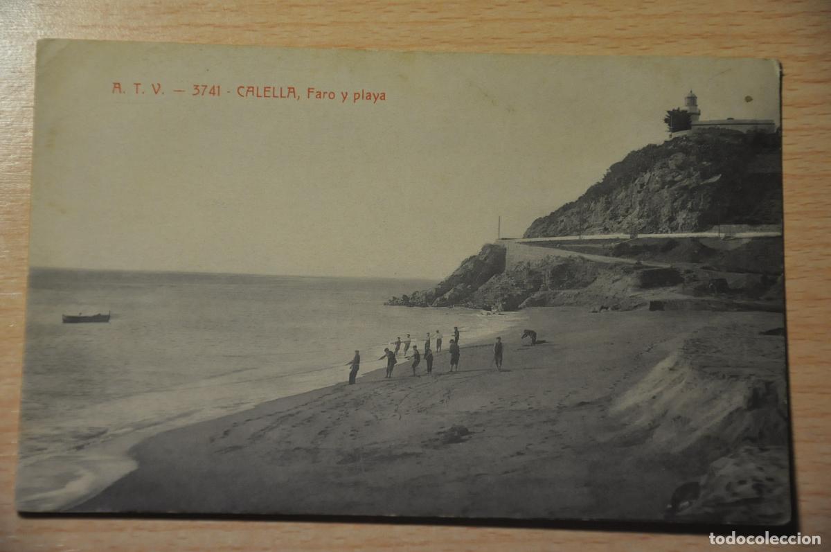 Postales: postal calella, faro y playa, atv 3741