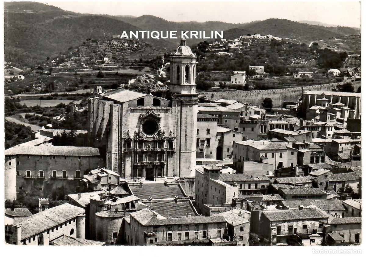 Postales: GERONA N&ordm; 37 LA CATEDRAL - VISTA AEREA / SOBERANAS - TAF / FRANQUEADA