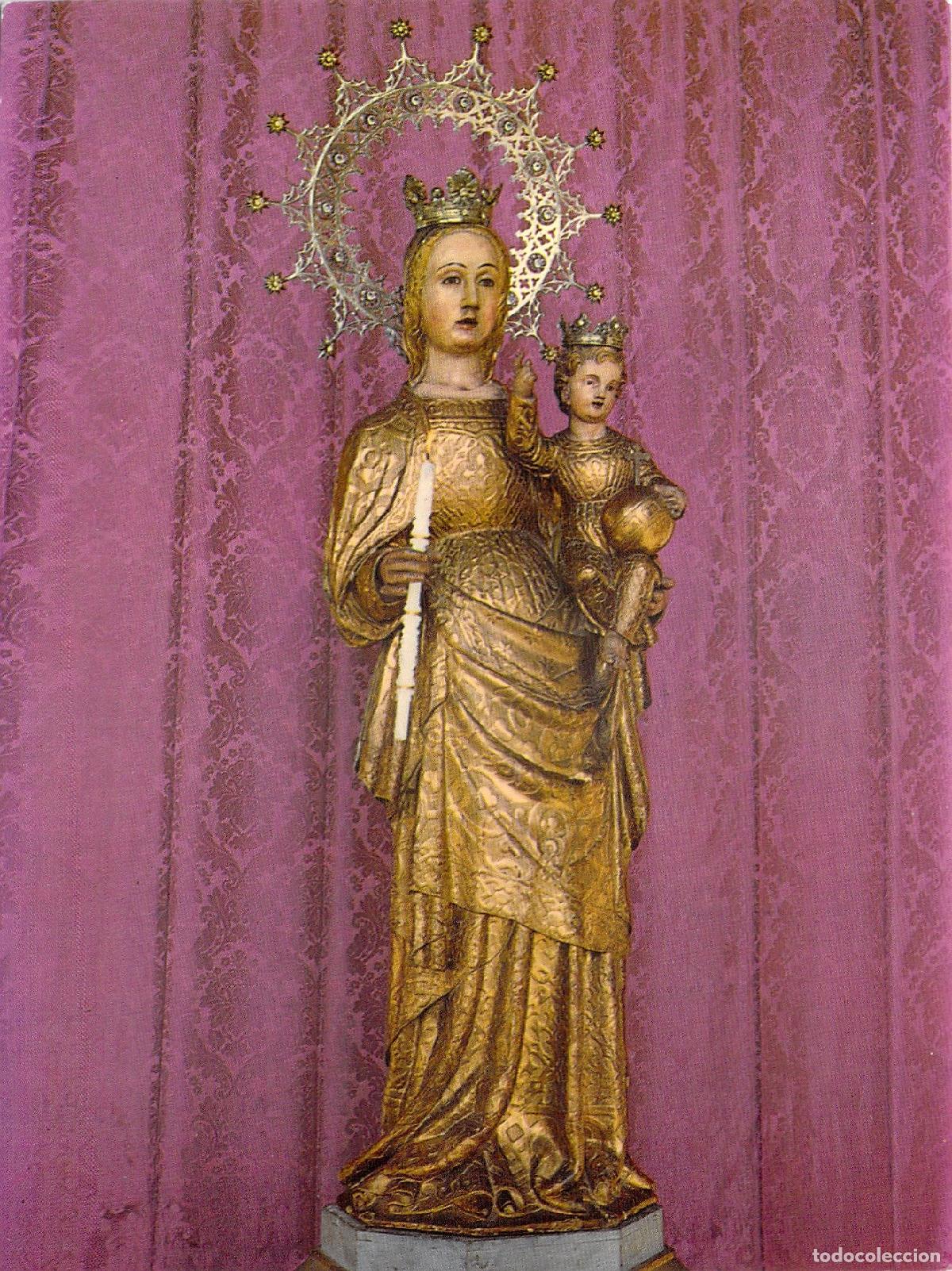Postales: Postal de la Estatua de Santa Mar&iacute;a del Alba, Bas&iacute;lica de Manresa