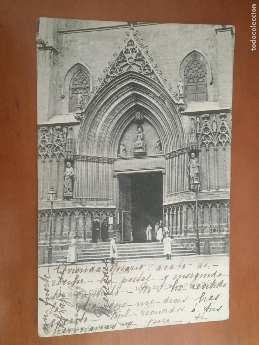 Postales: barcelona iglesia de santa maria postal fototipia original antigua dorso sin dividir