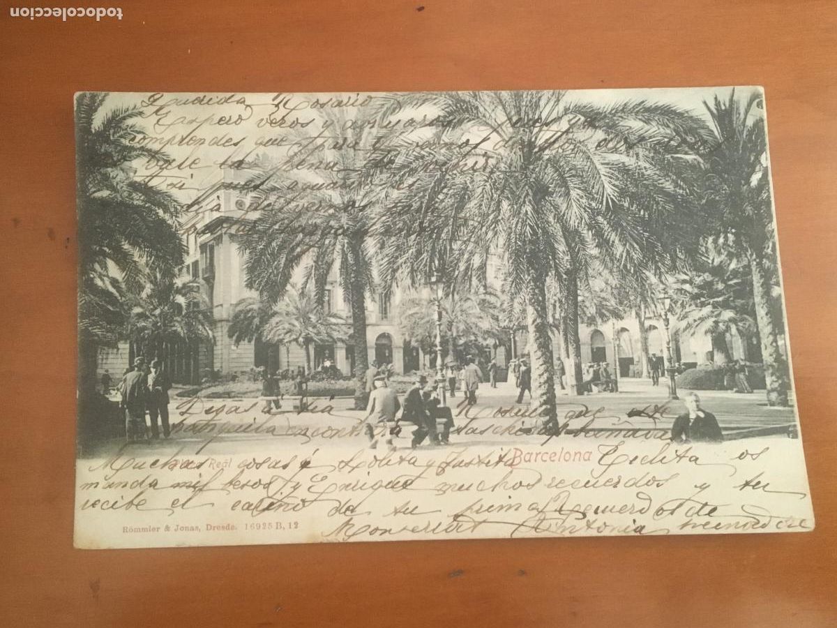 Postales: barcelona plaza real animada postal fototipia original antigua dorso sin dividir 1905