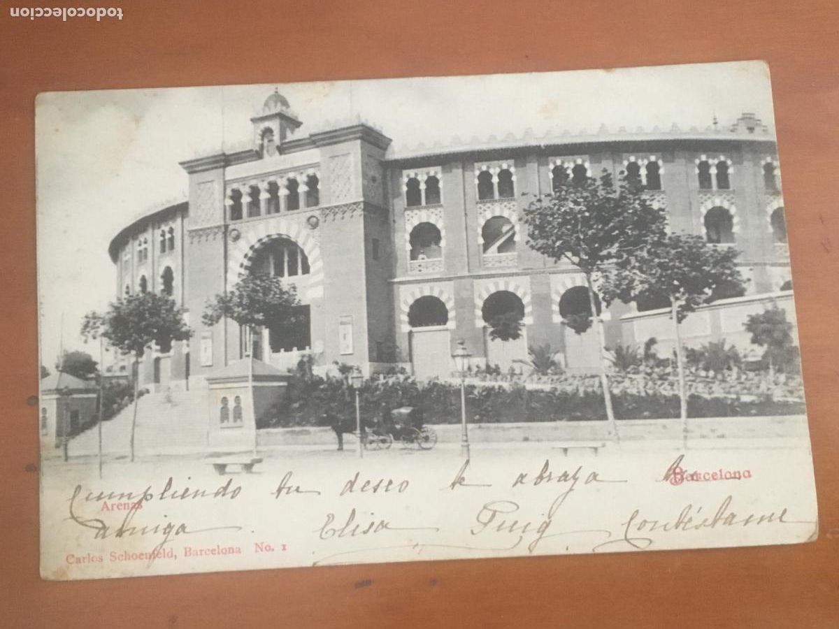 Postales: barcelona plaza toros las arenas fototipia original antigua dorso sin dividir 1901