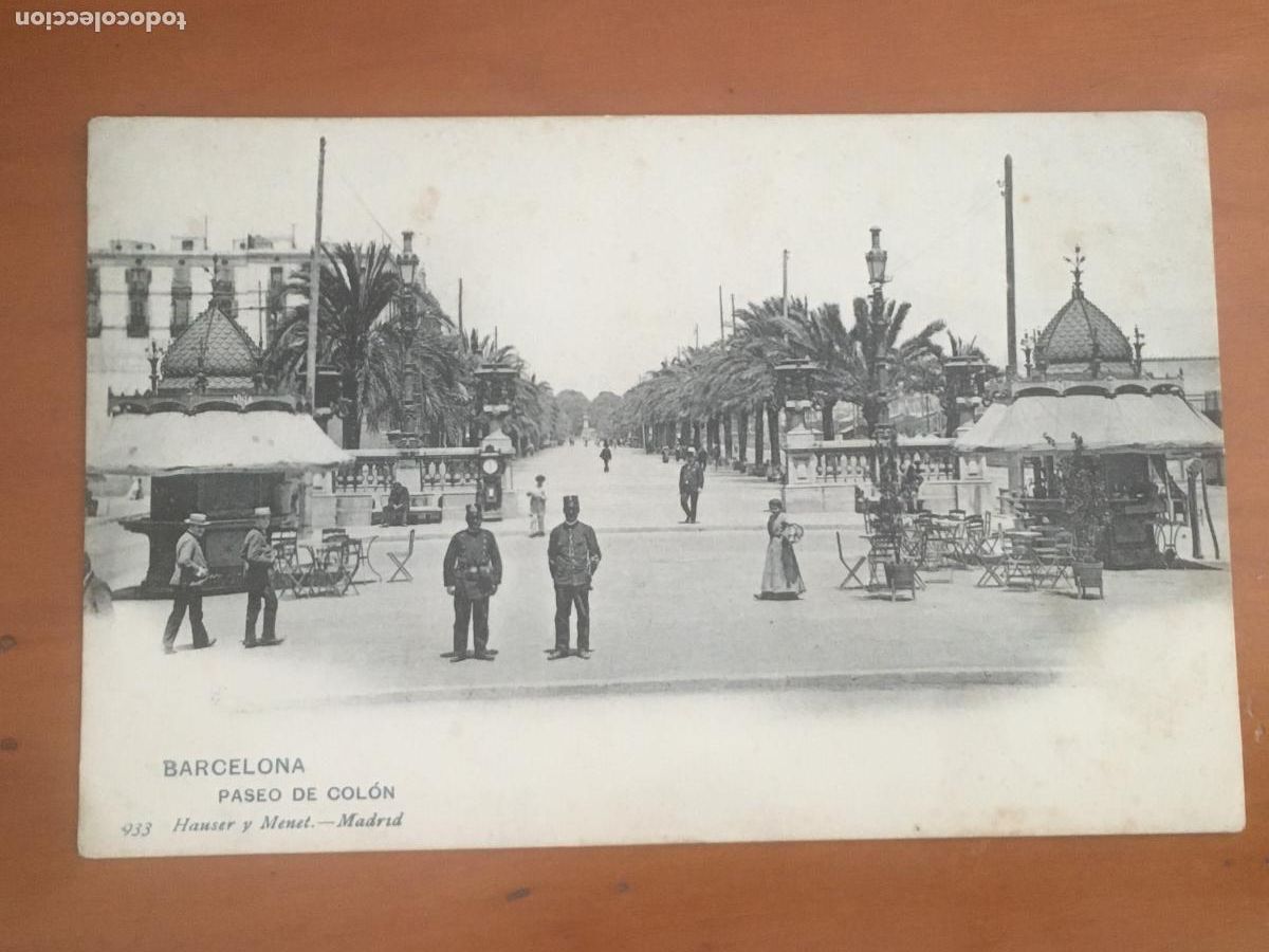 Postales: barcelona paseo colon hauser y menet postal fototipia original antigua dorso sin dividir