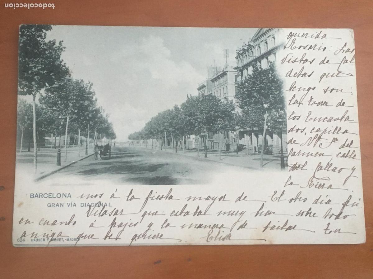 Postales: barcelona gran via diagonal hauser menet postal fototipia original antigua dorso sin dividir
