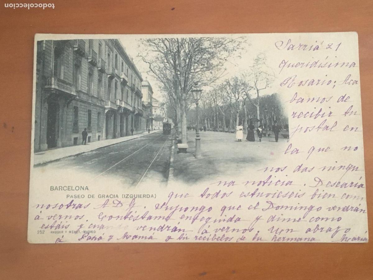 Postales: barcelona paseo de gracia hauser postal fototipia original antigua dorso sin dividir