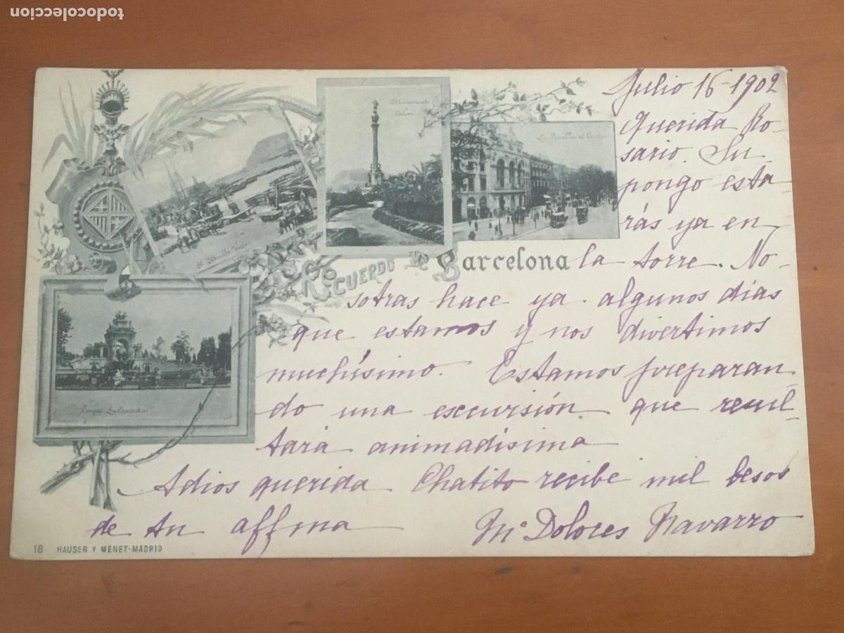 Postales: recuerdo de barcelona postal fototipia original antigua dorso sin dividir
