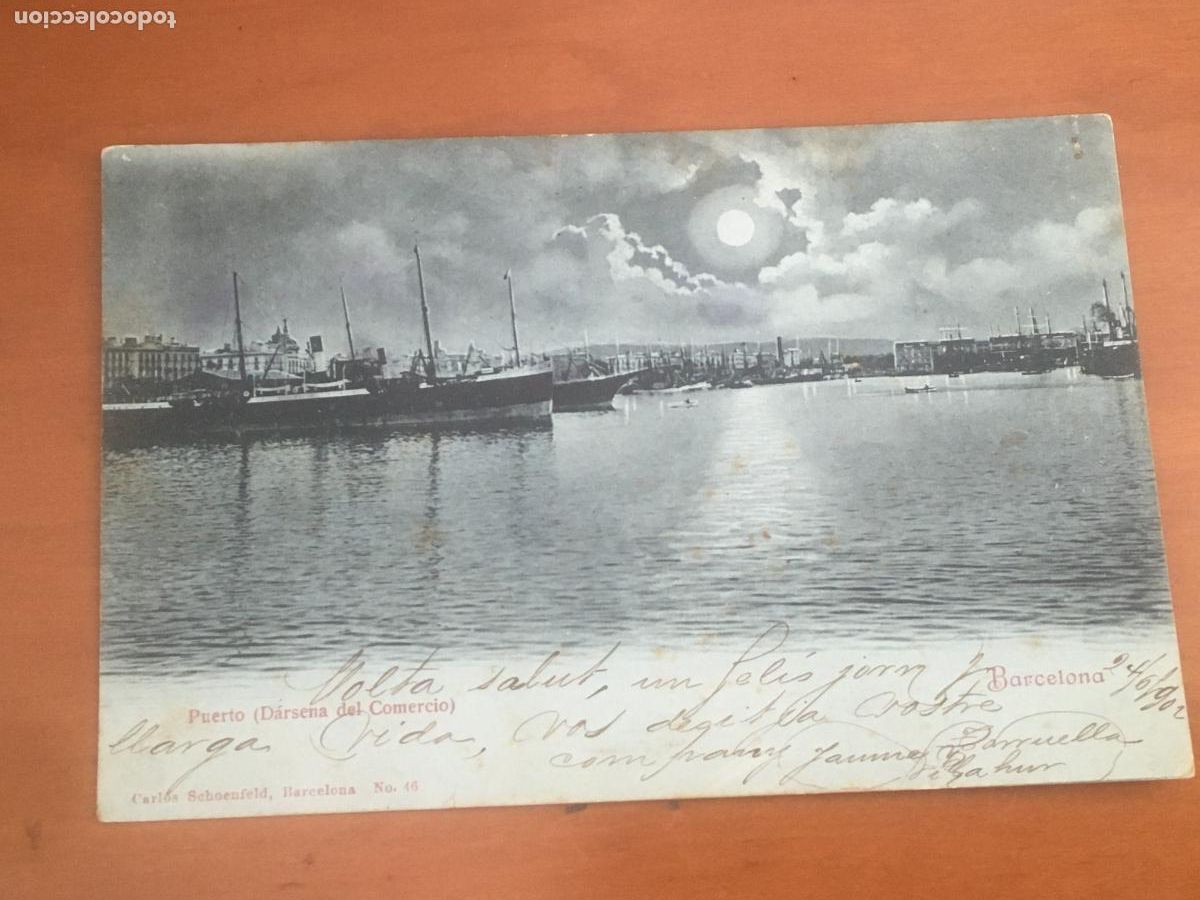 Postales: barcelona puerto darsena del comercio postal fototipia original antigua dorso sin dividir
